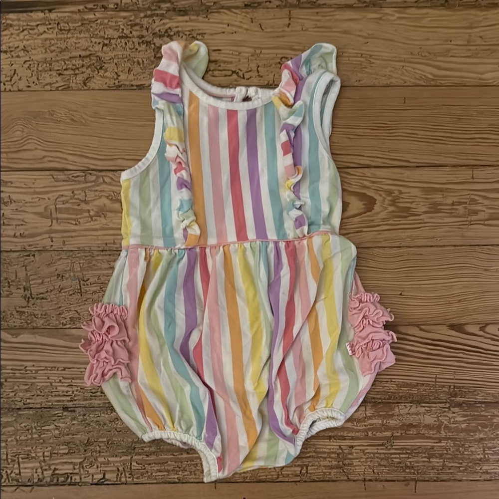 Ruffle Butts Rainbow Striped Bodysuit